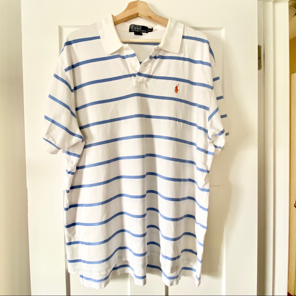 Classic Polo Ralph Lauren White Striped Polo Shirt